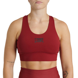 Top sportowy damski Leone1947 – stanik sportowy czerwony z czarnym logo