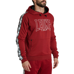 Bluza sportowa z kapturem Leone1947 ICONIC bordowa– Dresowa, klasyczny krój