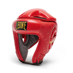 Kask bokserski DNA Leone1947 – czerwony, syntetyczna skóra