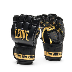 Grapplingowe rękawice MMA DNA Leone1947 – czarne ze złotym logotypem