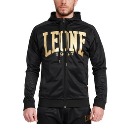 Bluza sportowa z kapturem Leone1947 DNA – czarna z dużym logo