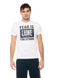 Koszulka męska Leone 1947 Biała – Fear is for others, t-shirt motywacyjny, bawełna