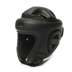 Czarny kask bokserski Leone1947 BlackEdition CS431 – z ochroną przeciwwstrząsową