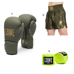 Zestaw Bokserski Leone1947 + rękawice MILITARY EDITION