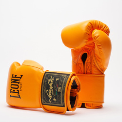 Rękawice bokserskie Orlando Classico pomarańczowe – premium skóra, Leone1947