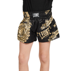 Spodenki kickboxing Leone Flames czarne
