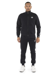 Dres męski Leone 1947 Smooth Czarny – Komplet sportowy z zamkiem, klasyczny krój, bawełna z elastanem