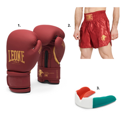 Zestaw Bokserski Leone1947 + rękawice BORDEAUX EDITION