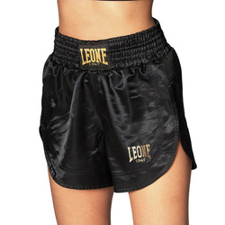 Spodenki damskie sportowe Leone 1947 ESSENTIAL – czarne, satynowe