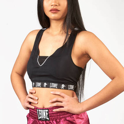 Czarny sportowy stanik damski Leone1947 BASIC – elastyczne wsparcie do treningu