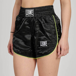 Czarne szorty damskie treningowe Leone1947 BASIC – klasyczny krój z kontrastowym obszyciem