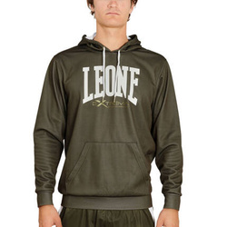 Bluza z kapturem LOGO marki Leone1947 – kolor zielony (oliwkowy)